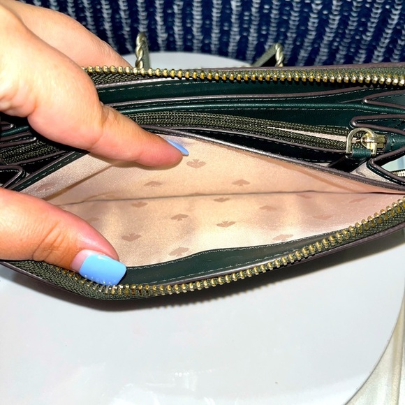 Kate Spade Bixby Place Neda Patent Leather Zip Around Wallet, Spruce Green - Picture 15 of 16